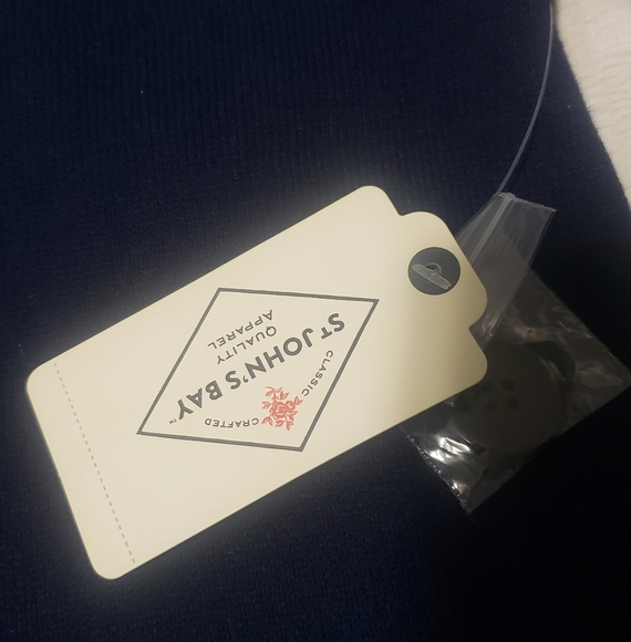 St John's Bay Womens Medium Blue Cardigan Multi-Color Stripe Sleeve  Sweater NWT - Picture 7 of 12